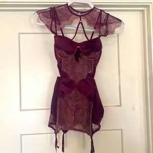 Victoria’s Secret Satin and Lace Corset Dress with Garters